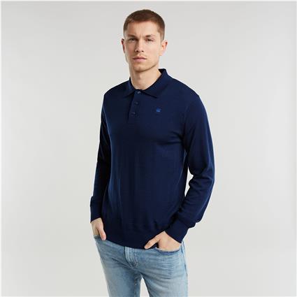 G-star Premium Core Dunda Long Sleeve Polo Azul S Homem
