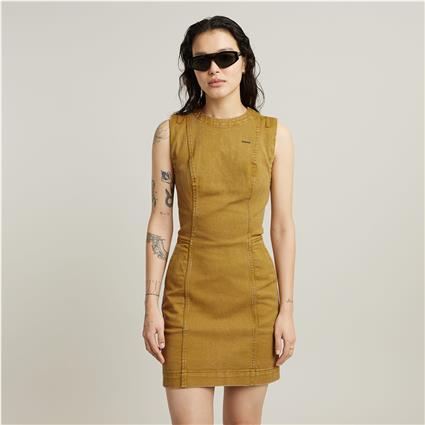 G-star Shift Sleeveless Dress Castanho XL Mulher