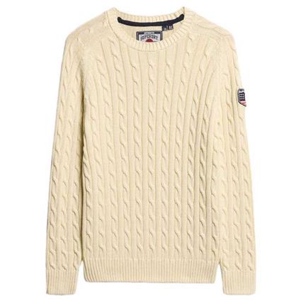 Superdry Slouchy Cable Sweater Beige M Mulher