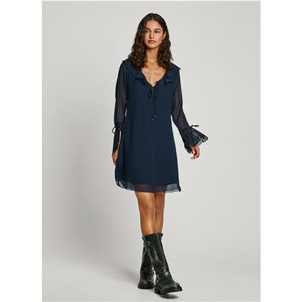 Pepe Jeans Pl953617 Long Sleeve Short Dress Azul S Mulher