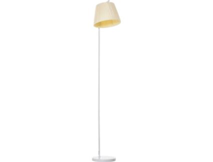 HOMCOM Candeeiro de Pé com Ecrã de Linho Plissado Interruptor de Pedal para Dormitório Sala de Estar Ø25x165cm Branco e Creme