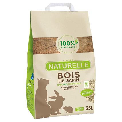 Perlinette Bois de Sapin Areia para gatos  - 25 l (10 kg)