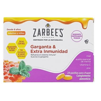 Zarbees Pastillas Para Chupar Garganta Y Extra Inmunidad 24 Comp