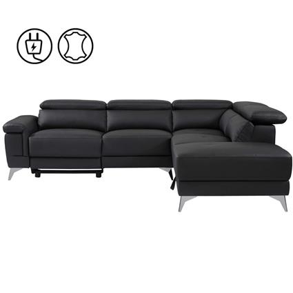 Sofá de canto BLAZE com chaise longue e assento relax elétrico