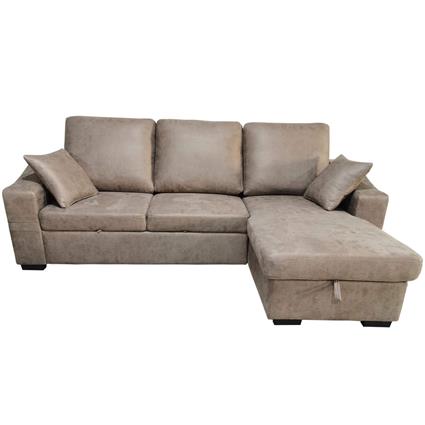 Sofá chaise longue JAIME reversível com cama e baú