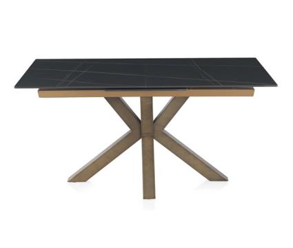 Mesa de cerâmica extensiva com pé de metal 160x90