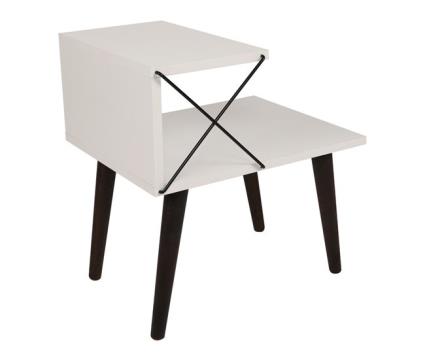 Mesa de apoio bergen com prateleira em aglomerado de faia [en.casa] 55x50