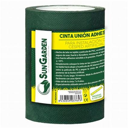 Sungarden Cinta Union Adhesiva para Instalacion Cesped Artificial 0.15x10m - Color Verde