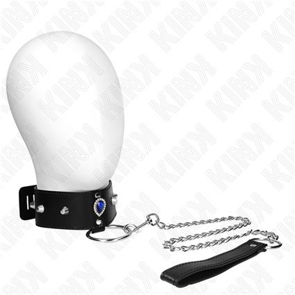KINK - COLAR 65 CM COM ALÇA COM DIAMANTES AZUIS AJUSTÁVEL 36-43 CM X 5 CM