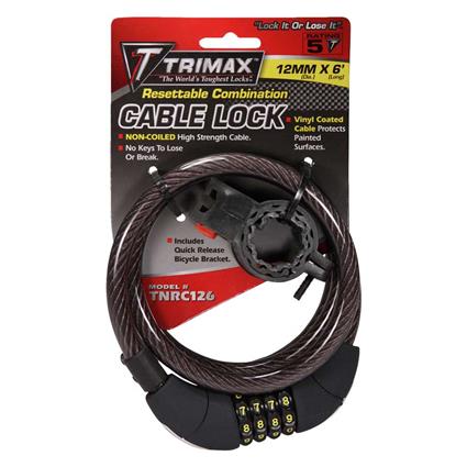 Trimax Locks Cadeado Cabo Trimaflex Non-coiled Resettable Combination