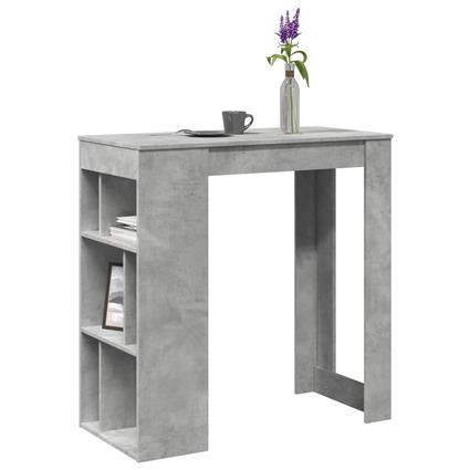 vidaXL Mesa de bar c/ prateleiras derivados de madeira cinza cimento