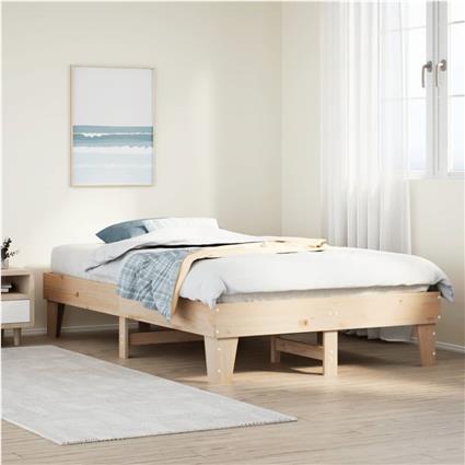 vidaXL Cama sem colchão 120x200 cm madeira de pinho maciça