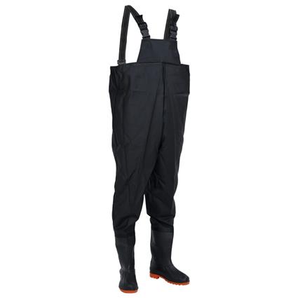 vidaXL Jardineiras com botas tamanho 46 preto