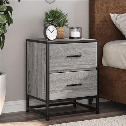 vidaXL Mesa de cabeceira 40x31x50 cm derivados de madeira cinza sonoma