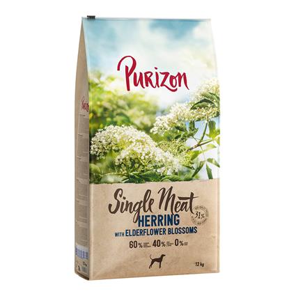 Purizon 12 kg ração para cães em promoção: 10 + 2 kg grátis! - Single Meat Arenque com flores de sabugueiro