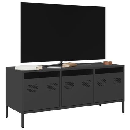 vidaXL Móvel de TV 101,5x39x43,5 cm aço laminado a frio preto