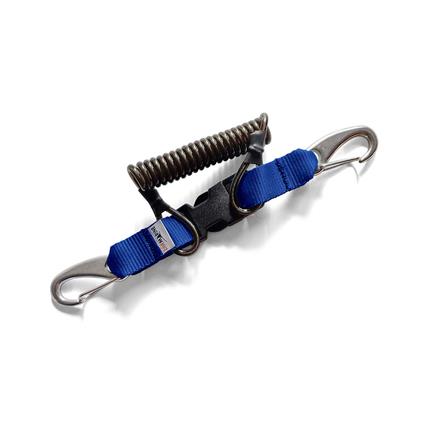 Divemarine Cordão De Bobina Técnica Stainless Steel Wire Webbing With Double 70 Mm Spring Snap