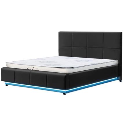 Pack cama de casal elevatória INFINITY II + colchão NEW PALACIO + LED