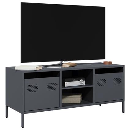 vidaXL Móvel de TV 101,5x39x43,5 cm aço laminado a frio antracite