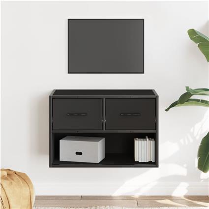 vidaXL Móvel para TV 60x31x39,5 cm derivados de madeira/metal preto