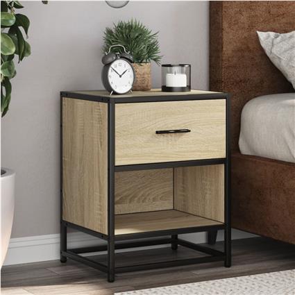 vidaXL Mesa de cabeceira 40x31x50 cm deriv. madeira carvalho sonoma