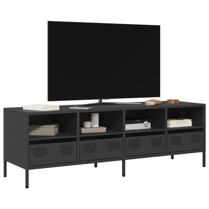 vidaXL Móvel de TV 135x39x43,5 cm aço laminado a frio preto