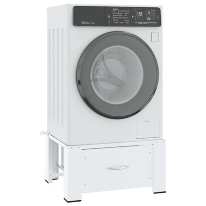 vidaXL Suporte para máquina de lavar roupa com gaveta branco
