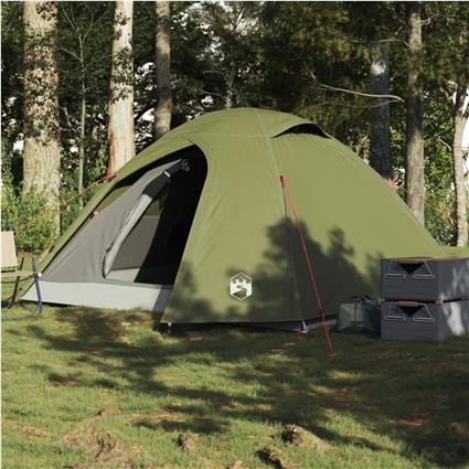 vidaXL Tenda campismo cúpula p/ 4 pessoas impermeável verde azeitona