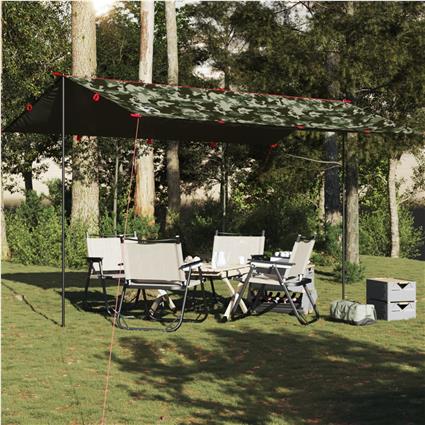 vidaXL Lona de campismo 506x306 cm impermeável camuflagem