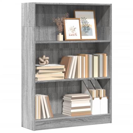 vidaXL Estante 80x24x109 cm derivados de madeira cinzento sonoma