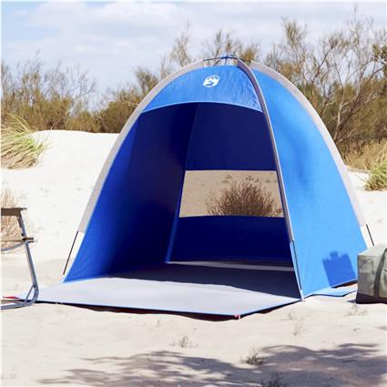 vidaXL Tenda de praia 3 Pessoas impermeável azul ciano