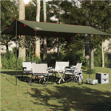 vidaXL Lona de campismo 506x306 cm impermeável verde azeitona