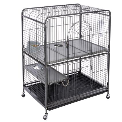 Gaiola TIAKI Villa para pequenos animais  - Gaiola principal: C 79 x L 52 x A 99,5 cm