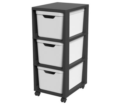 Torre de gavetas com rodas 3x 16l 80