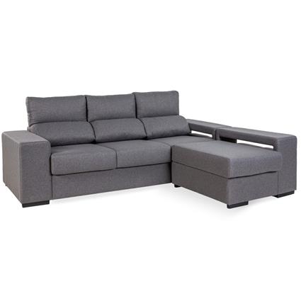 Sofá chaise lounge reversível TURIM com poufs