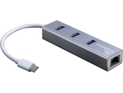 KAB USB-C > Multi Adapter 3x USB3,0/1x RJ45 Gigabit Lan  IT-410-S Cinza