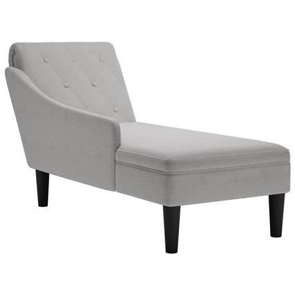 vidaXL Chaise lounge c/ almofada/apoio de braços direito tecido