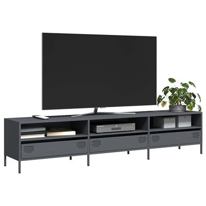 vidaXL Móvel de TV 202x39x43,5 cm aço laminado a frio antracite