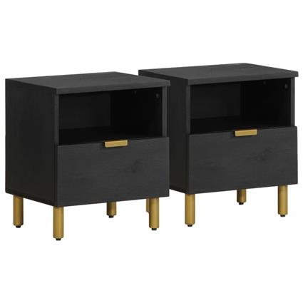 vidaXL Mesa de cabeceira 40x33x46 cm derivados de madeira preto