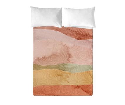 Sandal - conjunto de lençóis impressos - algodão extra macio - inclui lençol plano + 2 fronhas - ocean blue