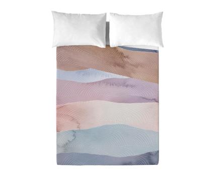 Sandal - conjunto de lençóis impressos - algodão extra macio - inclui lençol plano + 2 fronhas - ocean blue