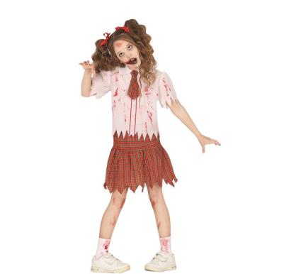 Fantasia de colegial zumbi para menina