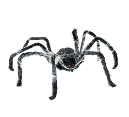 Aranha preta ambulante com teia 80x18x8 cm