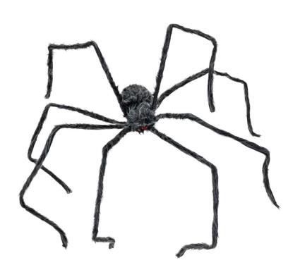 Aranha cinza com pernas longas e finas, 80x18x8 cm