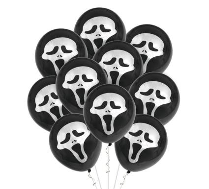 Pacote de 10 balões Scream Ghost de 30 cm