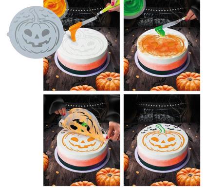 Estêncil de decoração de bolo de abóbora 25 cm