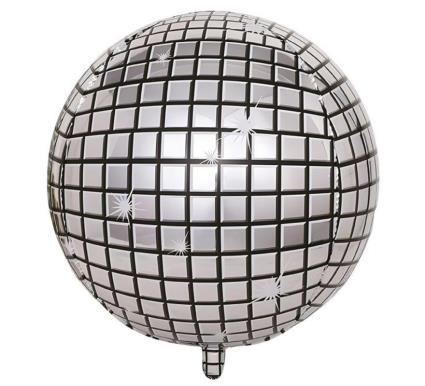 Balão de folha de bola de discoteca prateado de 55cm