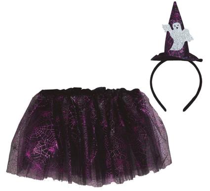 Kit Fantasma Infantil: Tutu e Tiara 30 cm