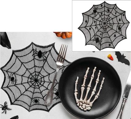 Tapete bordado teia de aranha 30 cm