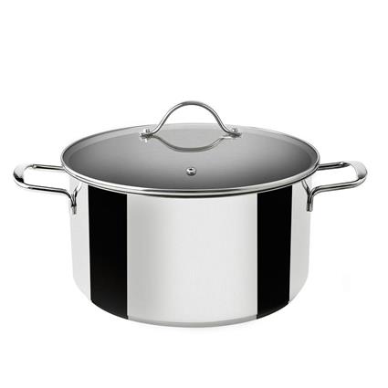 Supreme Panela De Indução De Aço Inoxidável Com Tampa De Vidro 24 Cm